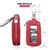 VSLIH Universal Vehicle Car Key case Genuine Leather Car Smart Key Chain Keychain Holder Metal Hook and Keyring Zipper Bag for Remote Key Fob