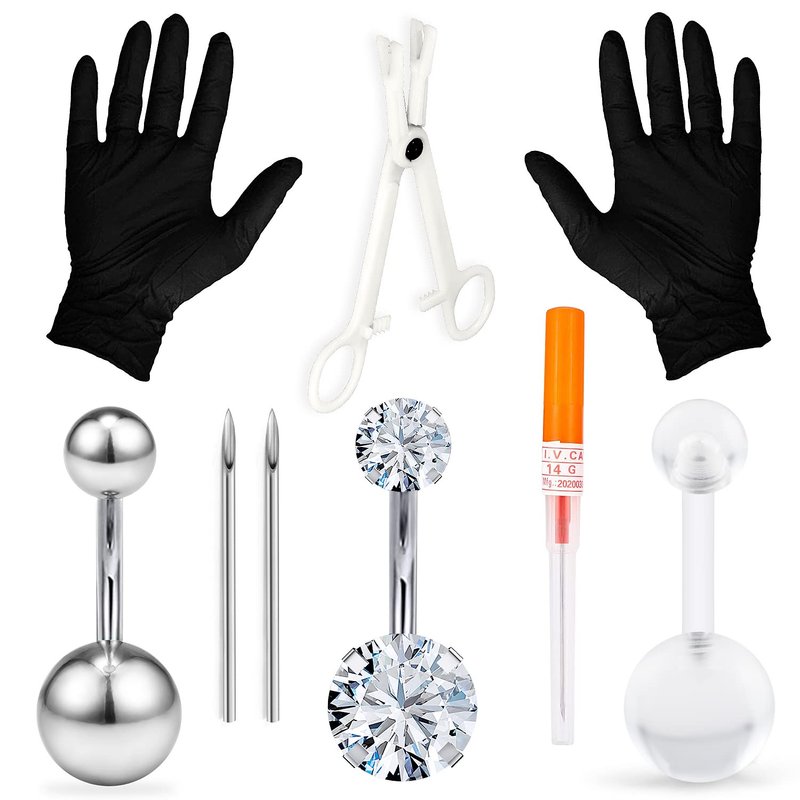 Goerhsjie Belly Button Piercing Kit Belly Piercing Kit Navel Piercing ...