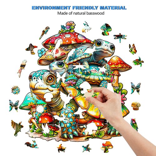 Wooden Puzzles for Adults-170 Pieces-Turtle Puzzle-Irregular Wood Puzzles Adult-Unique Animal Shaped Wooden Puzzle-Creative for DIY Wood Puzzle Lovers