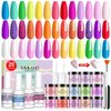Saviland 29Pcs Dip Powder Nail Kit Starter - 20 Colors Dipping Powder Nail Kit for All Season & 15ml Dip Liquid Set System with Base Top Coat Activat for Nail Art Manicure DIY, Ideal Gift for Ladies