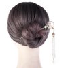 3Pcs Flower Hair Stick with Tassel, Vintage Elegant Hairpin Chinese Style Flower Hair Fork for Women Girl