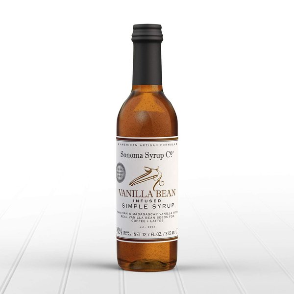 Sonoma Syrup Co Vanilla Bean Simple Syrup, 12.7 fl oz for Coffee, Cocktails, and Cooking