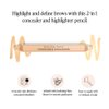Billion Dollar Brows Duo Brow Highlighter & Concealer Pencil for Lifting and Highlighting Eyebrows, Creamy Matte Brow Shaper Definer (Duo Pencil + Sharpener)