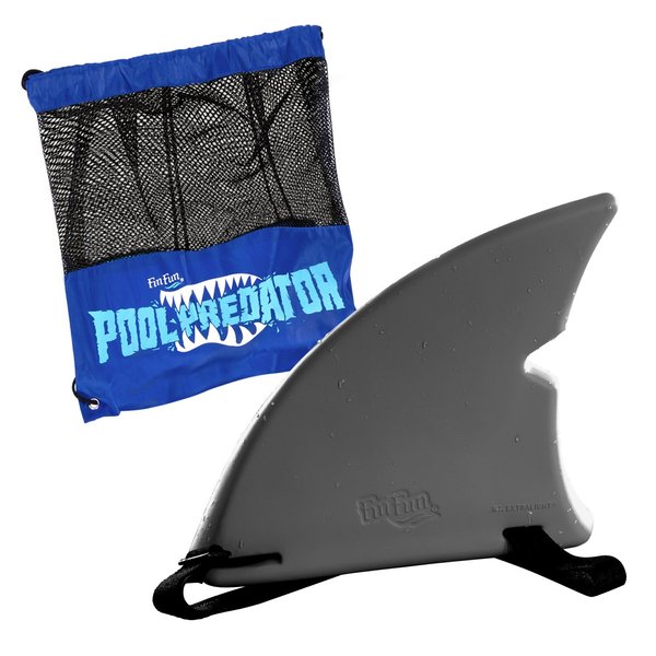 Fin Fun Shark Fin with Included Travel Bag - Adjustable Shark Costume for Swimming - Lightweight Snorkel or Pool Toy for Kids & Adults - (Gray)