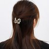 CAKURE Pearl Hair Claw Clips Champagne Hair Clips Small Non Slip Hair Jaw Clamps Pearl Hair Accessories for Women and Girls (3 PCS)