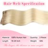ABH AMAZINGBEAUTY HAIR Sew in Rooted Hand Tied Weft Hair Extensions, Weft Hair Extensions Human Hair Weave in Extensions for Women, Platinum Blonde With Ash Brown Base Color R8-60, 50 Gram, 20 Inch