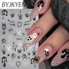 Shiny Crystal Spider Nail Stickers for Nail Art 6 Sheets Halloween Nail Decals 3D Self-Adhesive Spider Web Spider Ghost Bat Halloween Nail Art Stickers DIY Manicure Decoration Supplies for Women Girls