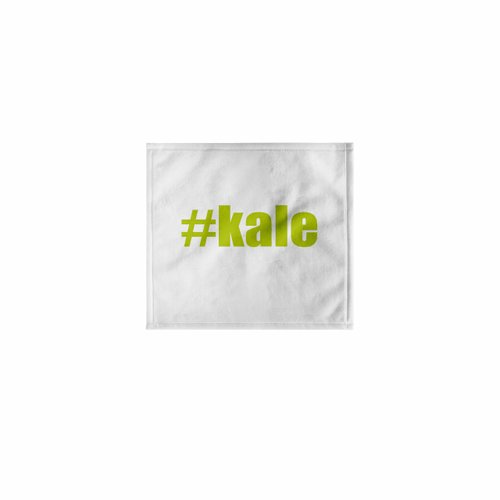 3dRose 11x12 Wash Cloth for Face and Body - Green #Kale on White Background Kike Calvo Vegetarian and Vegan