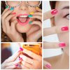 DANNEASY 8 Sheets Fluorescence Color Nail Wraps for Women Self Adhesive Nail Polish Stickers Stick on Nail Polish Strips Gel Fingernail Sticker Nails with Nail File, Cuticle Stick