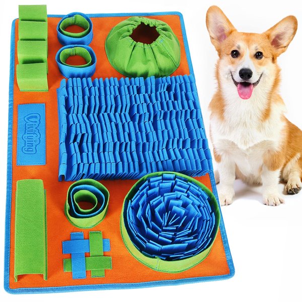 Vivifying Snuffle Mat for Dogs, Interactive Dog Puzzle Toy for Boredom and Mental Stimulation, Enrichment Feeding Game Sniff Mat Helps Dogs and Cats Slow Eating and Keep Busy