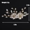 BERYUAN Gold Leaves Flower Pearls Hair Clips Gold Wedding Hair Clips Wedding Bridal Hair Clips Pearls Rhinestone Bridal Hairpiece for Brides Bridesmaid Girls