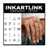 INKARTLINK Tattoo Tech, 2 Sheets Medium Semi Permanent Tattoo, Adult Art Design Temporary Tattoos, Lasts 1-2 Weeks, Waterproof, Realistic Look, No Adhesive, No Reflection (Woman's Finger Flowers)