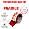 GMKbuy 2 Inch x 500 ft (167 Yards) Fragile Tape for Shipping 1 Roll – Easy Tear with Dispenser, Permanent Adhesive Warning Labels for Shipping Box, Carton, Parcel, Package, Pallet & More