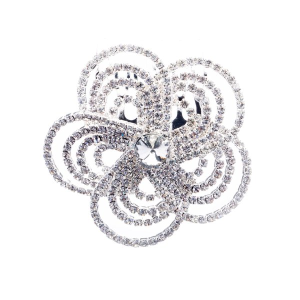 ACCESSORIESFOREVER Women Bridal Wedding Jewelry Crystal Rhinestone Luxurious Floral Design Hair Comb Pin