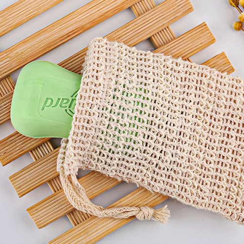 15 Pack Soap Bag, TACYKIBD Natural Sisal Soap Saver Bag with Drawstring, Exfoliating Soap Pouch for Foaming Drying Soap Mesh for Message Peeling Bath Shower Scrubber Use