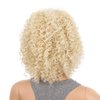 SWACC 12-Inch Short Big Bouffant Curly Wigs for Women Synthetic Heat Resistant Fiber Hair Pieces with Wig Cap (Platinum Blonde)