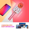 BlueFire Wireless 4 in 1 Bluetooth Karaoke Microphone with LED Lights, Portable Microphone for Kids, Best Gifts Toys for Kids, Girls, Boys and Adults (Pink)