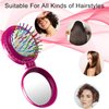 ONLYFU Hair Brush, 8 Pcs Folding Travel Mirror Hair Brushes Round, Compact Portable Hair Brush with Mini Mirror for Women Girls