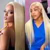 HELLOSH 28 Inch Blonde 613 Lace Front Wigs Human Hair 13x6 Transparent Lace 613 Hd Lace Frontal Wig Blonde Wig Human Hair Wigs for Blakc Women Pre Plucked with Baby Hair