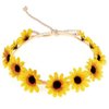 3PCS Fashion Sunflower Headband Hair Crown Wreath Headpiece Hair Band Tool Tie Wrap Wreath​ For Bridal Beach Scenery Festivals Girls Lady​ Seaside Holiday​(Yellow)