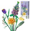 EasyAgo Mini Bricks Artificial Flower Bouquet Building Sets，DIY Simulation Plant Series Creative Toys,Birthday Gift for Adults Women Teens Kids 6+ Years Old （Moons and Flowers ）