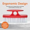 Superio Plastic Bristle Nail Brush, 2-Pack, Grey/Red, Cleaning Tool for Hands, Fingernails, Toenails, Kitchen, Bathroom