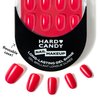 Hard Candy Press On Nails, Reusable with Gel Shine Finish, FIRE, Red Nails, Short Round Nails with Nail Glue and Travel Case