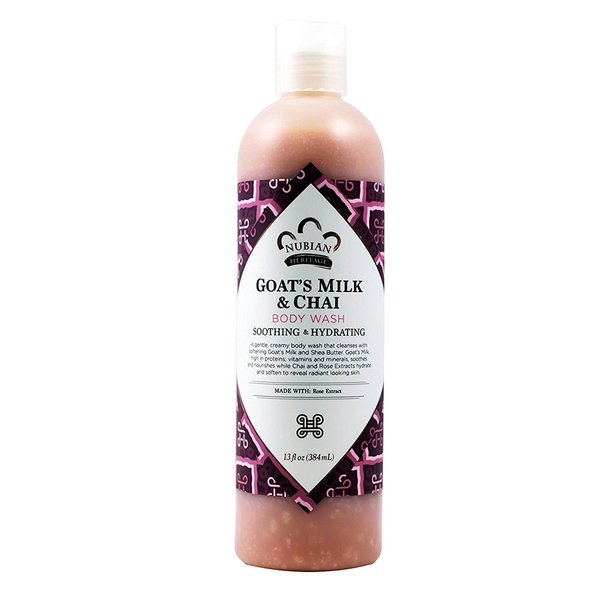 NUBIAN HERITAGE BODY WASH,GOATS MLK&CHAI, 13 FZ , 2 pack