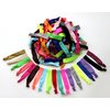 Syleia Hair Ties Pack of 100, Bright and Pastel Colors, Elastic Band, Ponytail Holders, Elastic Ribbon, Hair Band, Crease Free, Hand Knotted, Metal-free, Ouchless