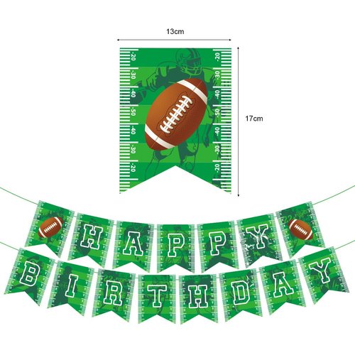 44pcs Football Happy Birthday Banner, Football Birthday Party Decorations with Football Party Hanging Swirl Football Birthday Decorations Football Themed Party Supplies