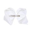 2PCS 8" Big Hair Bows for Girls Alligator Clips Grosgrain Ribbon Hair Accessories for Little Teen Toddler Girls Kids (White)