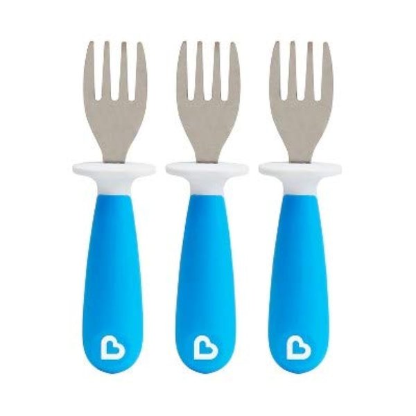 Munchkin Raise Toddler Fork Set, Blue 3 Piece Set