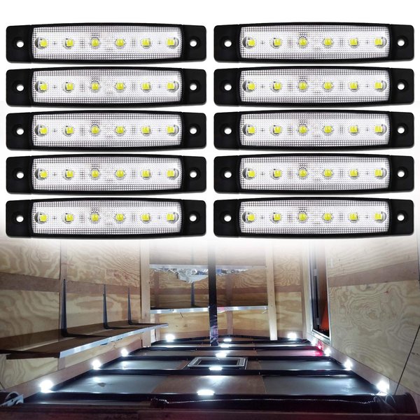10 Pack Marine Boat LED Navigation Cabin Deck Courtesy Light Stern Transom Lights 12V for Boating Kayak Yacht, Dinghy, Sailboat, Pontoons, Freighters, Hovercrafts, Hunting & Fishing (White)