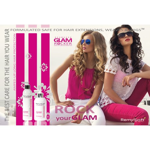 RemySoft Glam Rocker System - Safe for Hair Extensions, Weaves and Wigs - Salon Formula Shampoo, Conditioner & Serum - Gentle Sulfate-free Lather