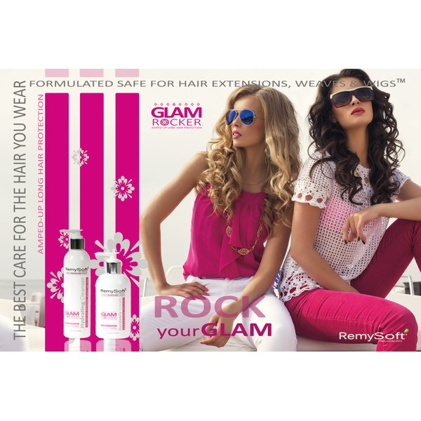 RemySoft Glam Rocker System - Safe for Hair Extensions, Weaves and Wigs - Salon Formula Shampoo, Conditioner & Serum - Gentle Sulfate-free Lather