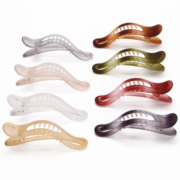 Pastel Alligator Hair Clips 8 PCS for Styling Sectioning, Monster Clips For Hair, Big Hair Clips For Styling Duckbill, Hair Styling Clips with Non-Slip Aligator Clips-Monsters
