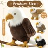 BENINY 4Pcs Bald Eagle Stuffed Animal Plush, 18 Inch Mommy Eagle Plush with 3 Baby Bald Eagles, Stuffed Bald Eagle Plushie Toy Gifts for Boys and Kids