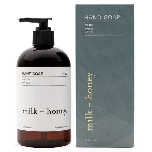 milk + honey Liquid Hand Soap, No. 9, with Lavender, and Tea Tree, Moisturizing Hand Soap, Natural Hand Soap, 12 Fl Oz