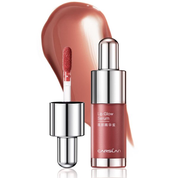 CARSLAN Hydrating Lip Gloss Serum, Moisturizing, Plunping, Shiny Lip Glow, Tinted Lip Care with Vitamin E, Crithmum Maritimum Essential oil, G102
