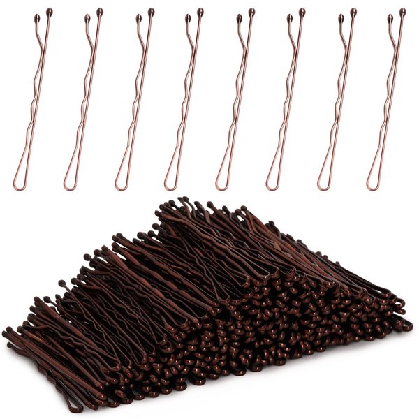 Tbestmax 800 Pcs Hair Bobby Pins, 2 Inch Brown Hairpins with Box for Women Lady Girls Kids, Invisible Wave Hairgrip Barrette Hair Clip Bulk Hair Accessories