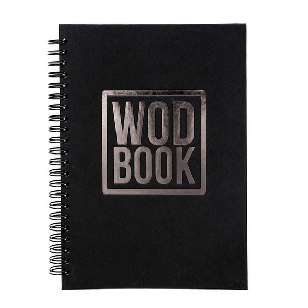 WODBOOK Cross Training Workout Journal – Hard Cover WOD Book – Exercise Planner – Cross Training Tracking Diary – WOD Logbook – 140 Pages (Track 200 WODs + 130 Benchmarks + Personal Records)