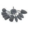 Luo ke 10 Pcs Various Shapes Abrasive Grinding Stone Rotary Accessories Buffing Point Set with 1/4 Inch Shank