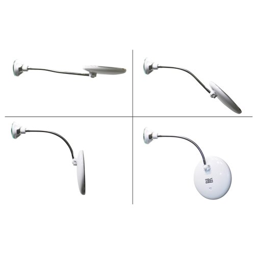 JiBen Flexible Gooseneck LED Lighted 10X Magnifying Makeup Mirror with Power Locking Suction Cup and 360 Degree Swivel, Portable Cordless Travel and Home Bathroom Vanity Mirror