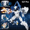 WULOBOOI 6 in 1 Space Transforming Mech Building Block Sets, STEM Robot Warrios Space Station Exploration Shuttle Rockets Building Kit, Cool Christmas Birthday Gifts for Adults Kids 10+ (527 PCS)
