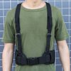 FAMI Tactical Battle Combat Airsoft Padded Equipment Molle Waist Belt with Adjustable Suspenders Free Straps for Patrol Army Training Outdoors Duty - Black