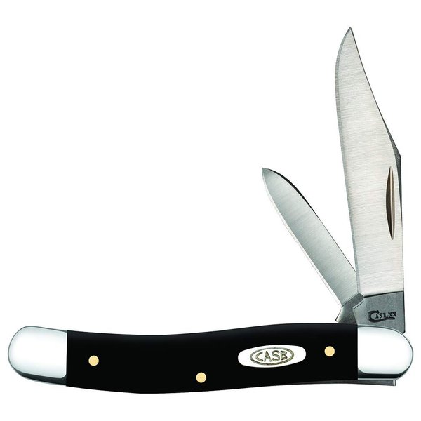 Case WR XX Pocket Knife Black Synthetic Medium Jack Item #220 - (22087 SS) - Length Closed: 3 3/8 Inches