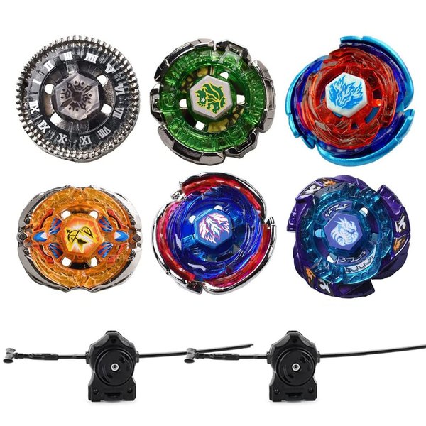 Anliv Art Gyros 6 Pack Bey Burst Battling Tops Metal Fusion Starter Set with Stickers Two Launchers