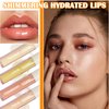 Fusang 4PCS Hydrating Lip Oil,Moisturizing Long Lasting Lip Oil Set for Women,Non-Sticky Plumping Tinted Lip Balm Gloss Set,Nourishing & Shiny Lip Glow Oil for Lip Care