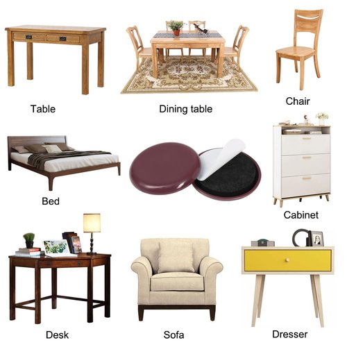 GINOYA 2 inches Stick Furniture Sliders, 12pcs Furniture Glides for Easy Moving on Carpet Hardwood (Coffee)