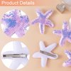 Joez Wonderful 8Pcs Starfish Hair Clips, Cute Sea Star Hair Barrettes, Purple Glitter Hair Alligator Clips for Women Girls Hair Accessories Birthday Gift